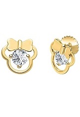 superb mini gold silver clear gemstone infant birthstone earrings 